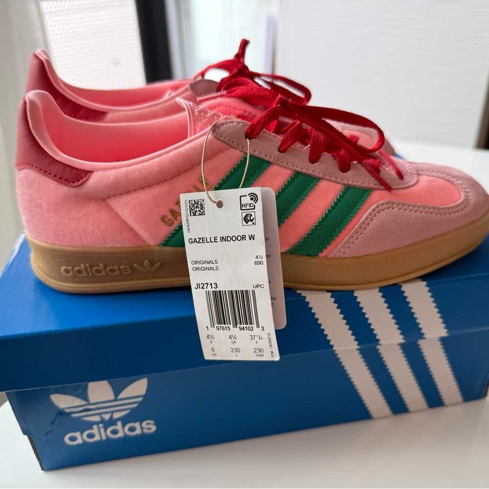 Adidas Gazelle Indoor Pink with Green Accents